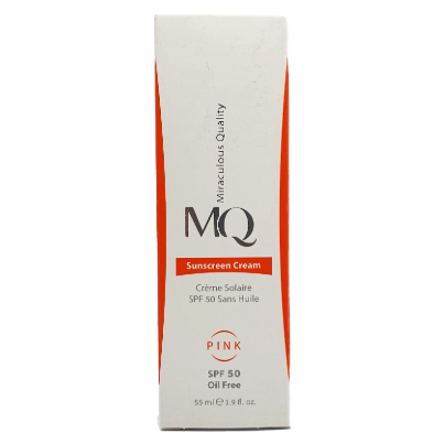 کرم ضد آفتاب رنگی (صورتی)SPF50 ام کیو مناسب پوست چرب MQ