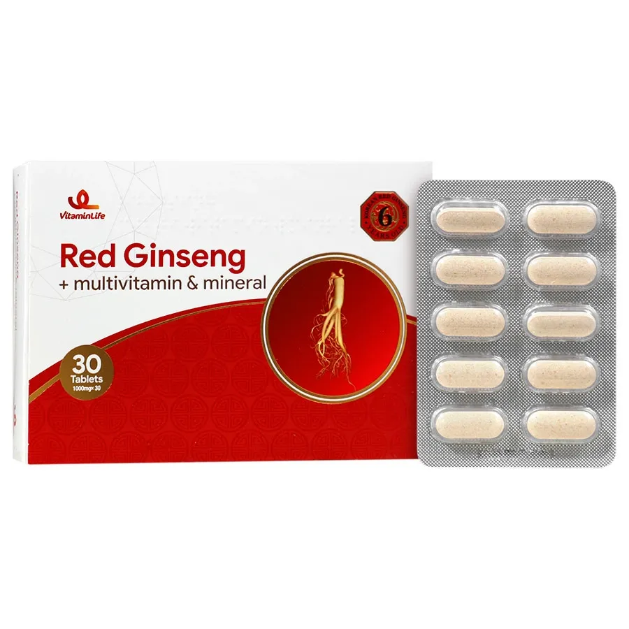 قرص رد جنسینگ پاور مولتی ویتامین و مینرال ویتامین لایف Red Ginseng