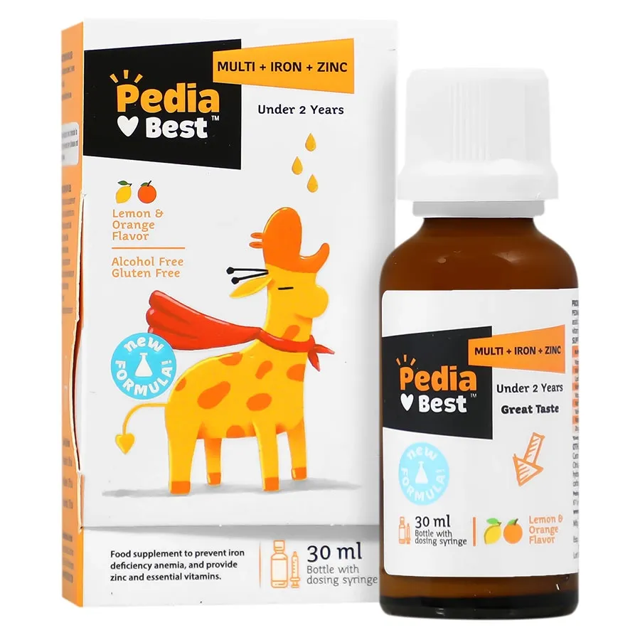 قطره مولتی ویتامین پدیابست با طعم پرتقال Multivitamin Pedia Best
