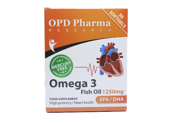 کپسول ژلاتینی امگا 3 بدون جیوه او پی دی فارما 1250 میلی گرم OPD Pharma Omega 3