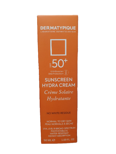 ضد آفتاب بی رنگ هیدرا مناسب پوست خشک و نرمال +SPF50 درماتیپیک