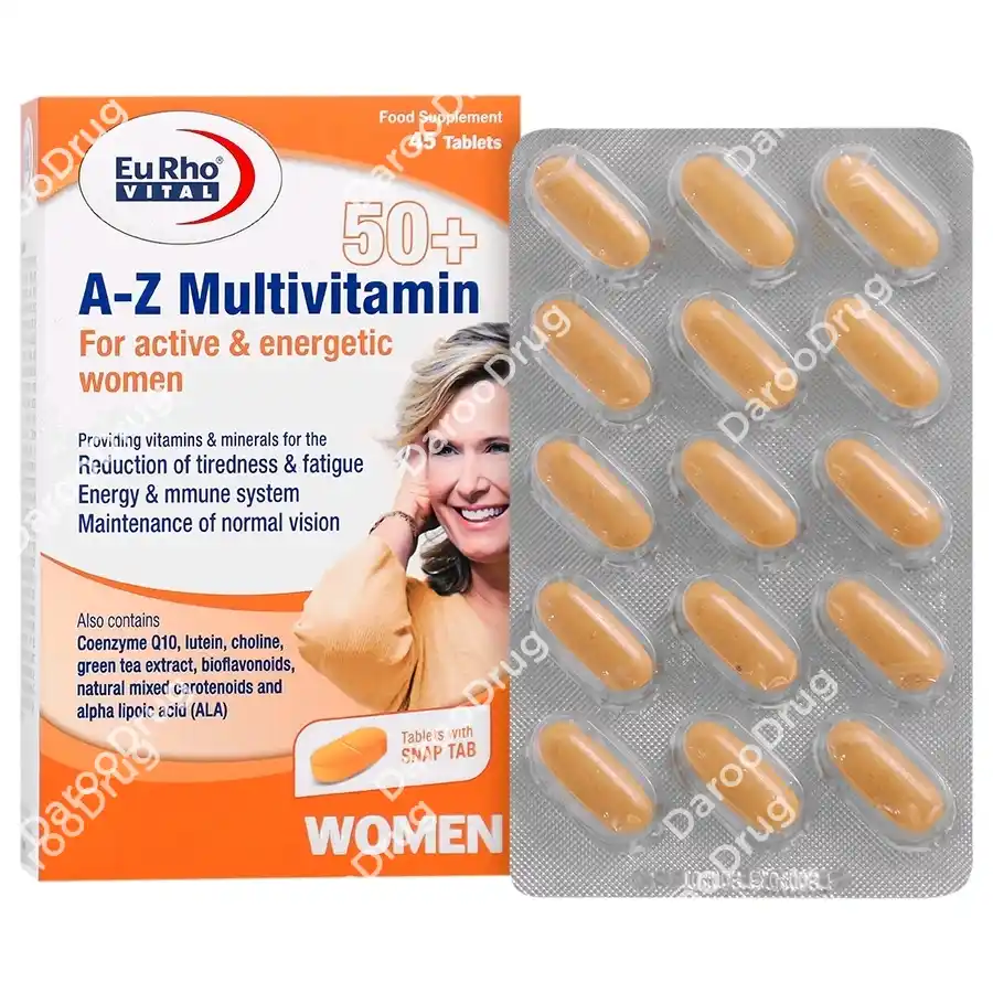 قرص A Z مولتی ویتامین بالای 50 سال بانوان یوروویتال Multivitamin Eurho Vital