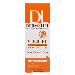 کرم ضد آفتاب رنگی مخصوص پوست چرب spf50 سانلیفت درمالیفت Dermalift Sunlift