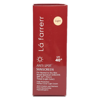 کرم ضد آفتاب و ضد لک رنگی (روشن) مخصوص پوست های خشک و معمولی لافارر La farrerr