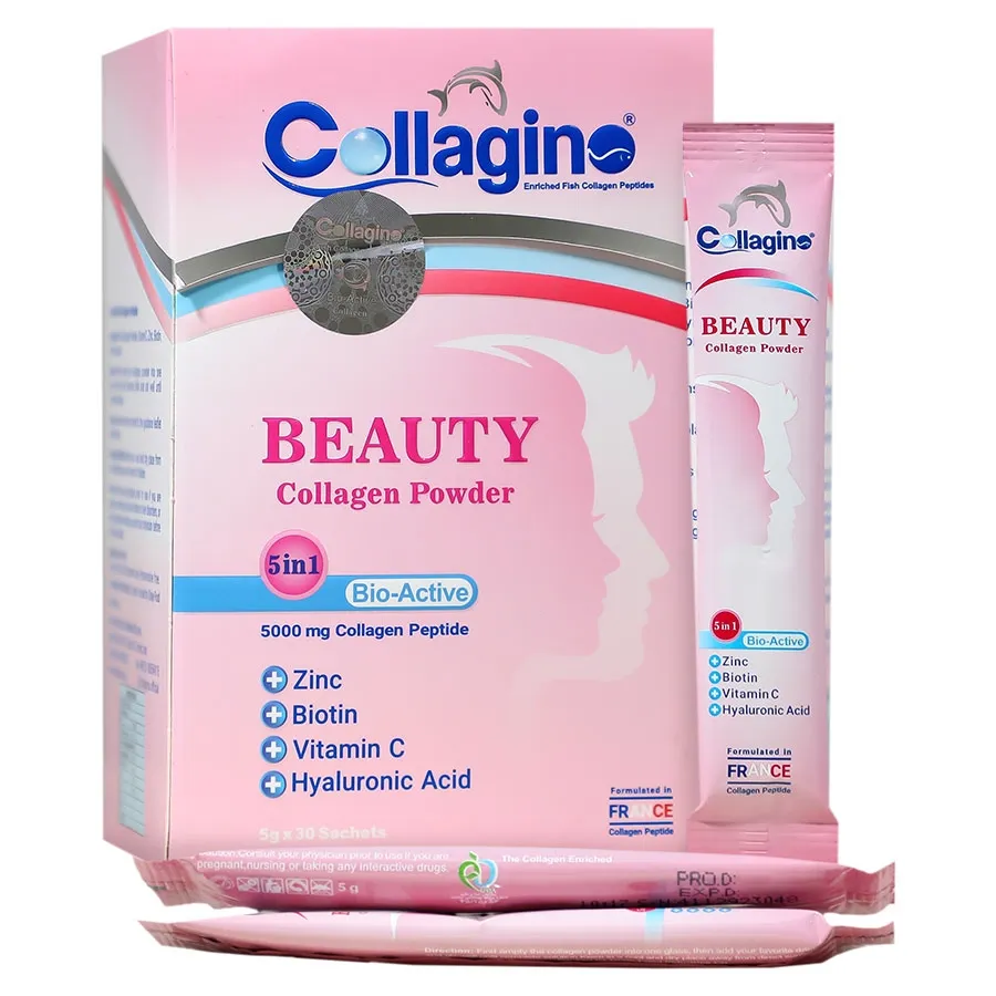 پودر کلاژن بیوتی غنی شده کلاژینو ۵ در ۱ Collagino Beauty
