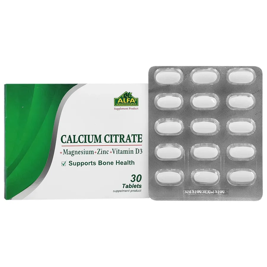 قرص کلسیم سیترات آلفا ویتامینز ALFA vitamins