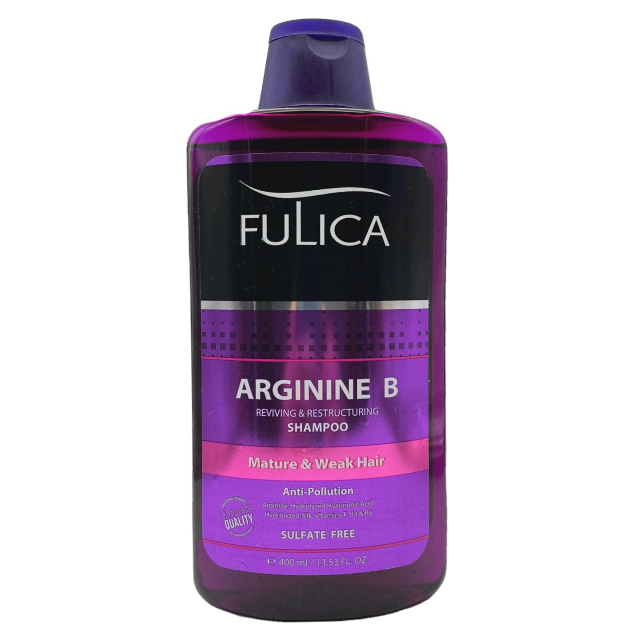شامپو بدون سولفات تقویت کننده، براق کننده و احیا کننده مو فولیکا مدل Argenine B مناسب مو ضعیف و شکننده Fulica 