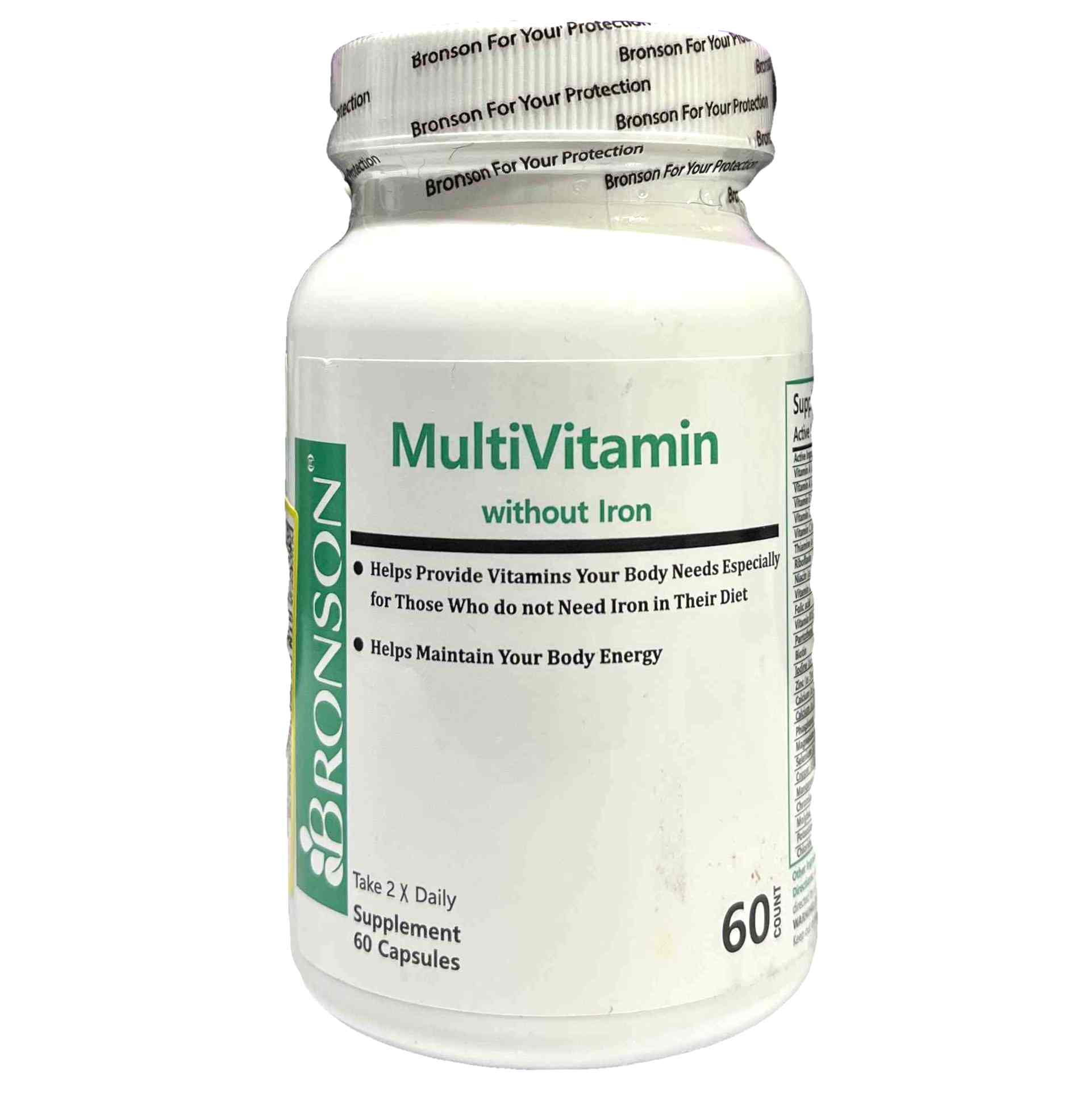 کپسول مولتی ویتامین بدون آهن برونسون Bronson MultiVitamin