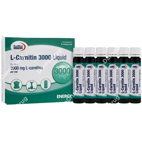 ویال خوراکی ال کارنیتین 3000 میلی گرم یوروویتال EurhoVital L Carnitin