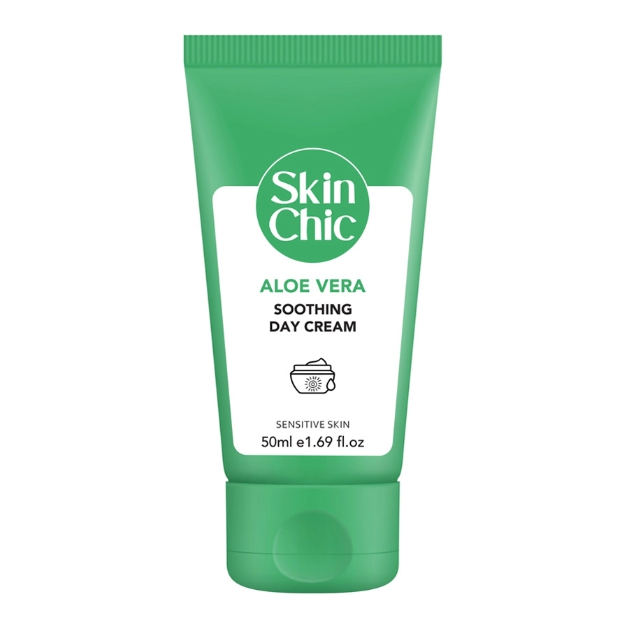 کرم مرطوب کننده روز مناسب پوست حساس حاوی آلوئه ورا اسکین شیک SKIN CHIC