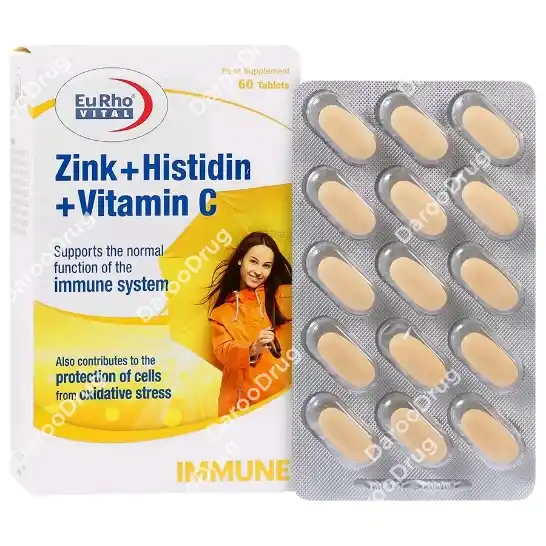 قرص زینک پلاس هیستیدین و ویتامین سی EuRhoVital Zinc Plus