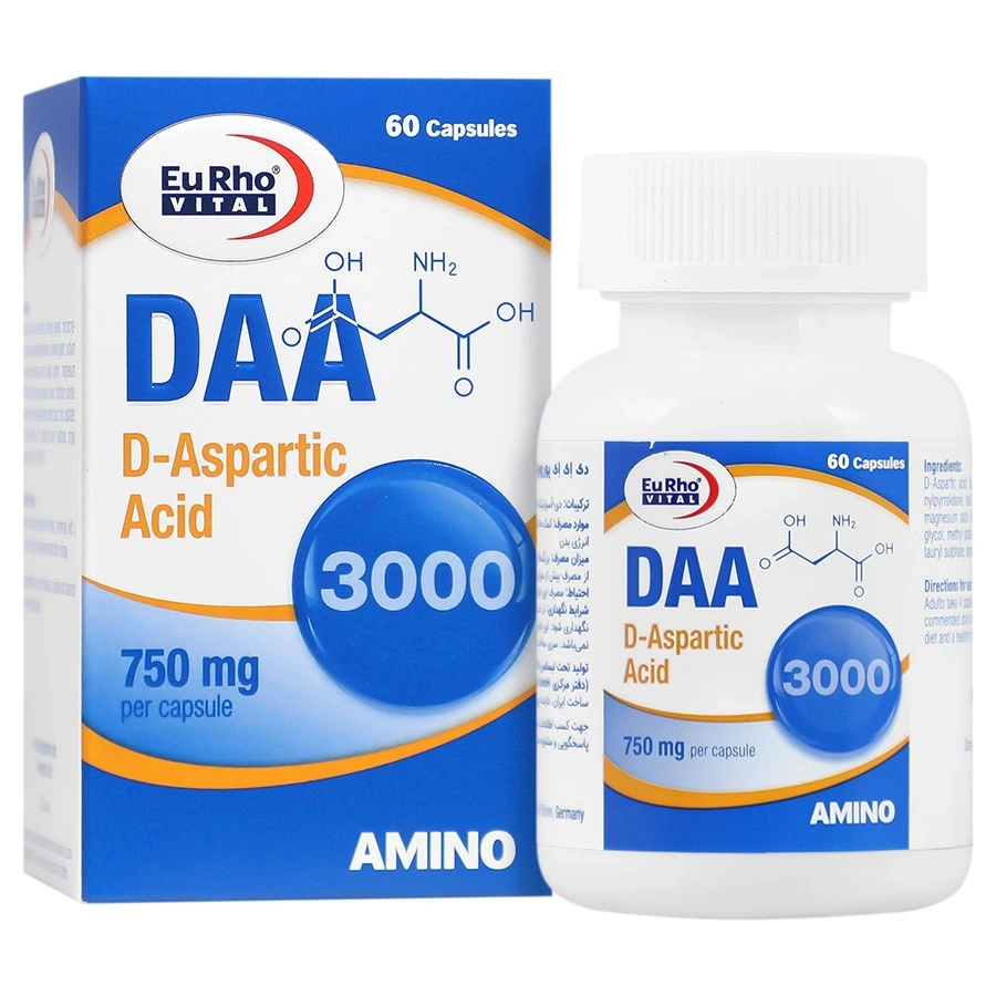 کپسول دی آسپارتیک اسید 3000 یوروویتال EuRhoVital DAA